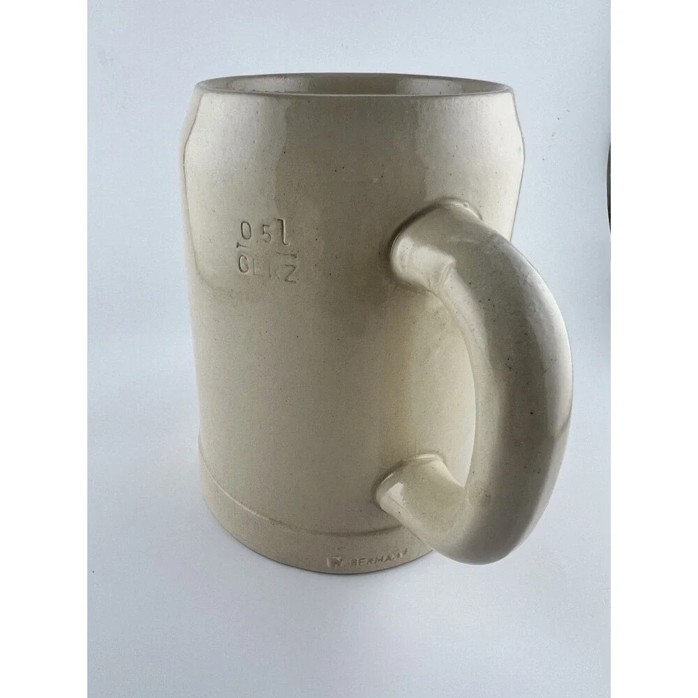 Vintage Hofbrauhaus Munchen HB Crown 1/4L German Stoneware Beer Stein Mug